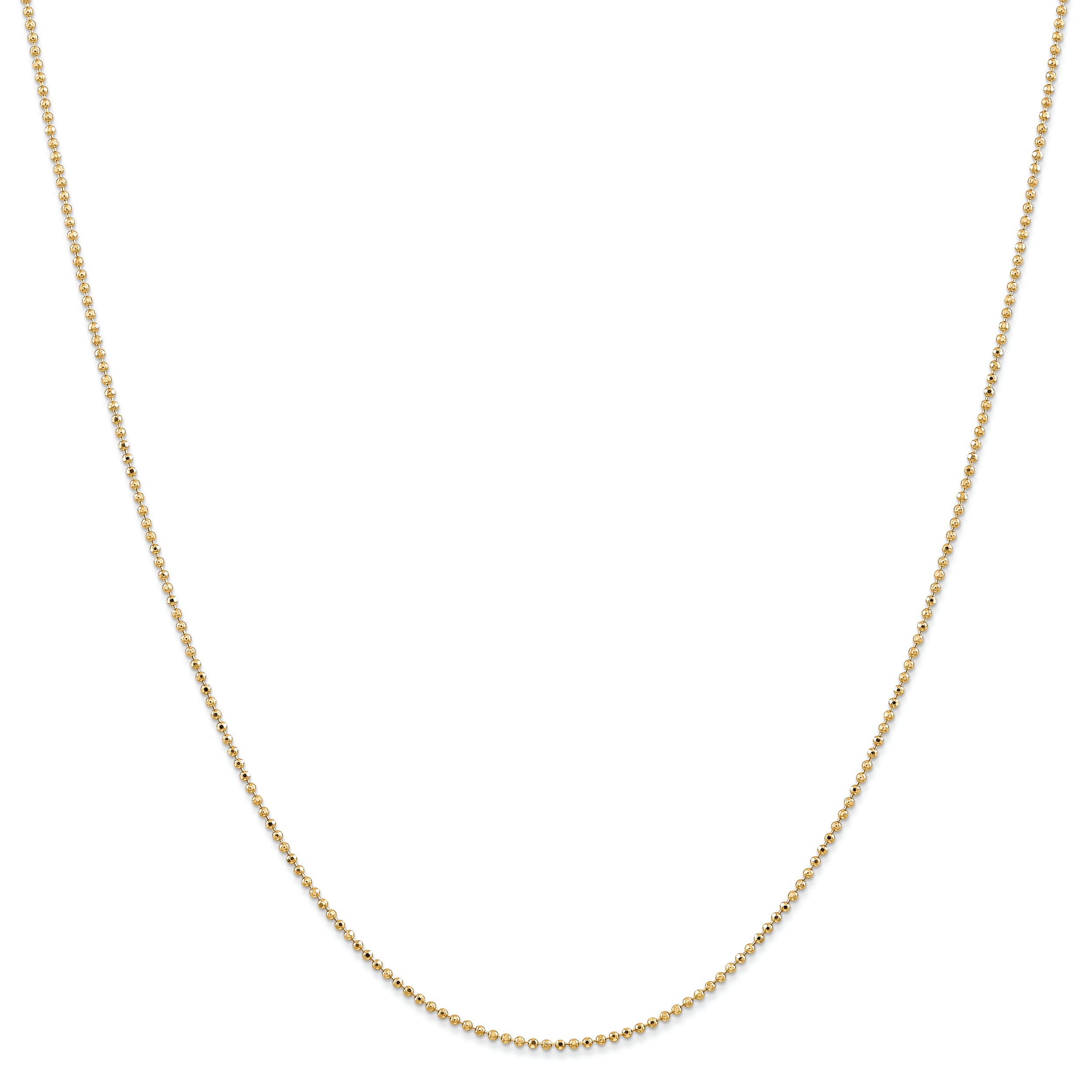 14k 1.2mm D/C Beaded Pendant Chain