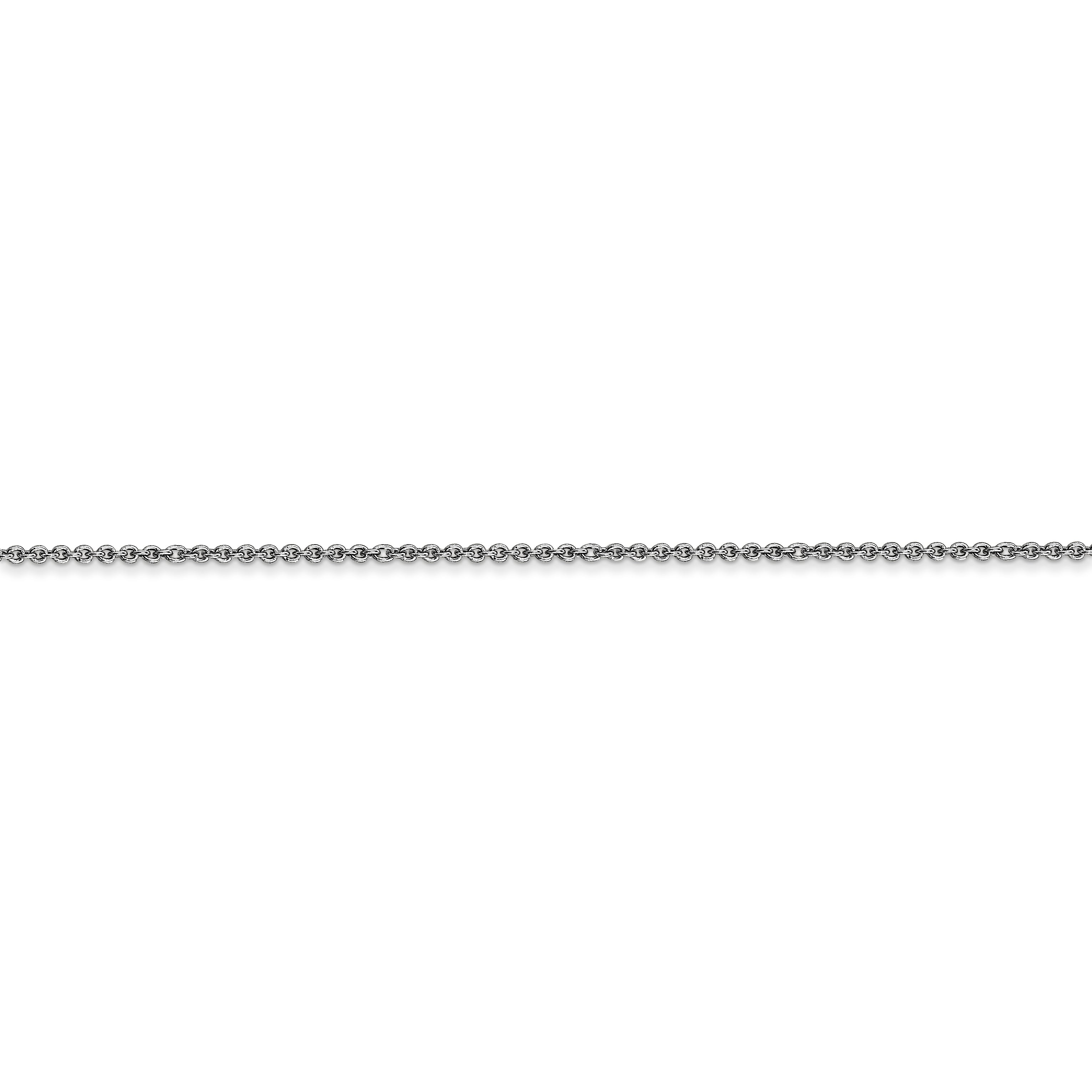 14k WG 1mm Round Open Link Cable Chain