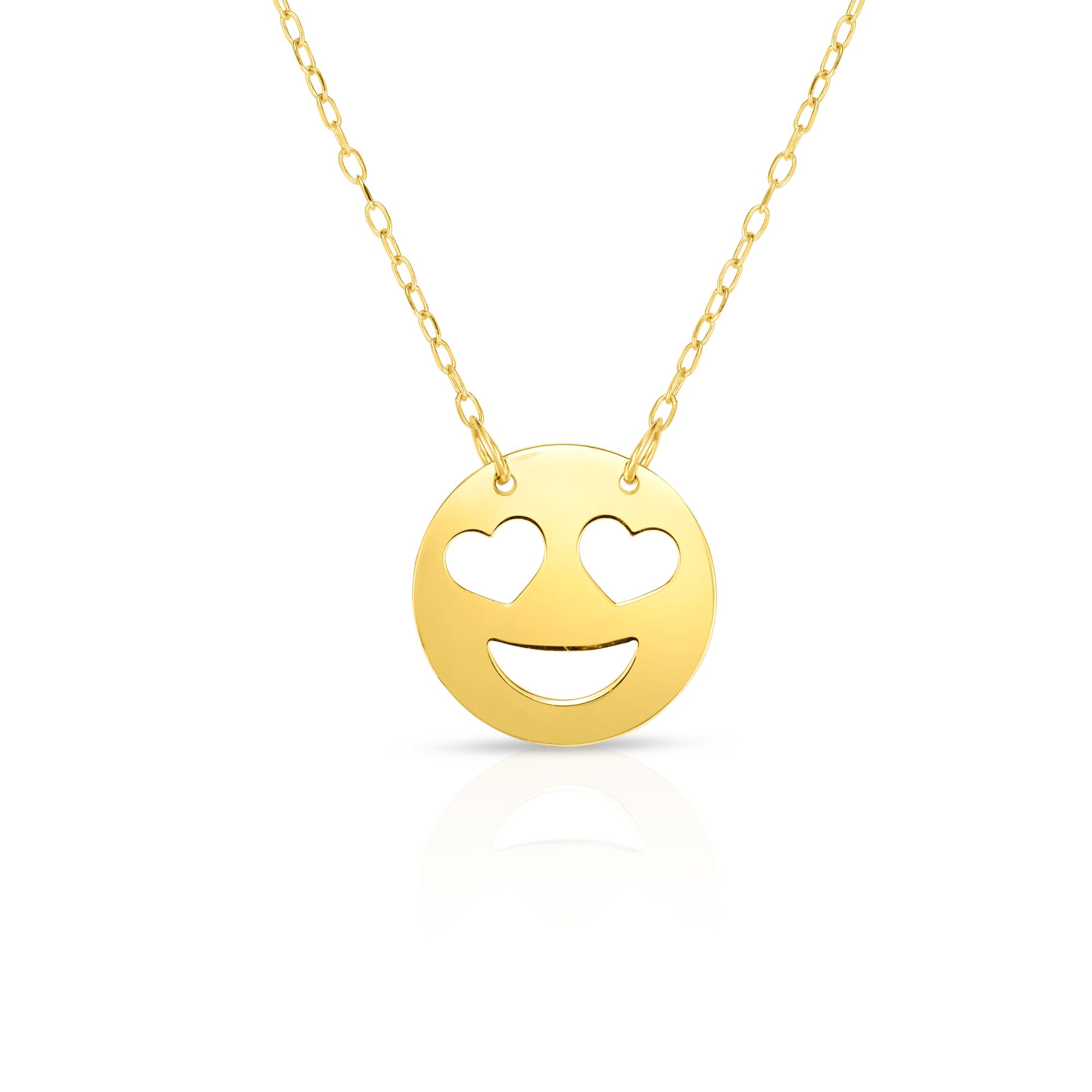 14K Gold Heart Eyes Roymoji Necklace