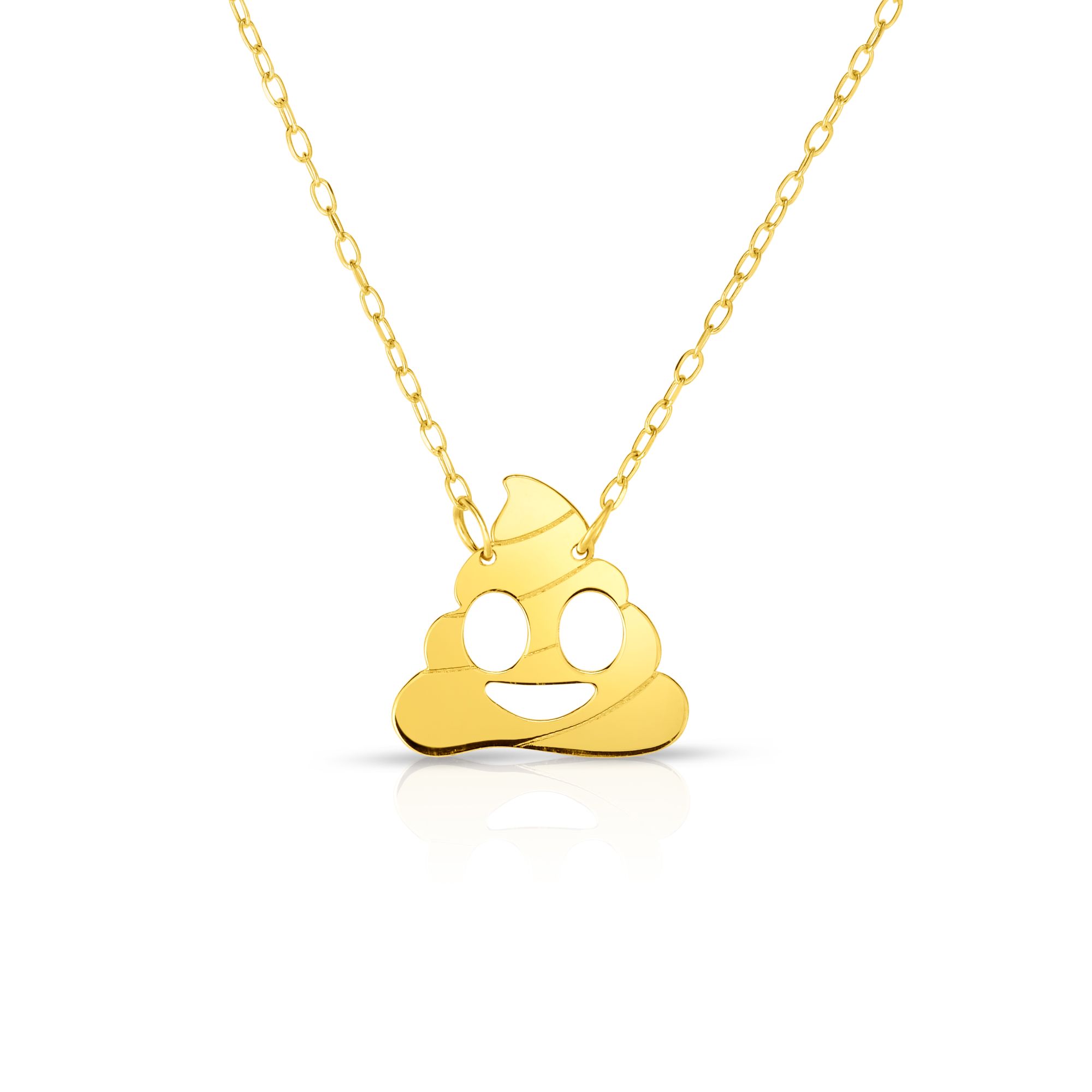 14K Gold Poop Roymoji Necklace