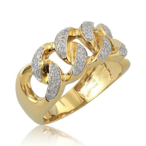 10KY 0.50CTW DIAMOND MENS MIAMI CUBAN RING