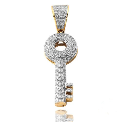 10KY 0.55CTW DIAMOND ROUNDED KEY PENDANT