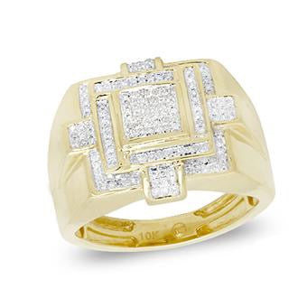 10KY 0.35CTW DIAMOND MENS RING