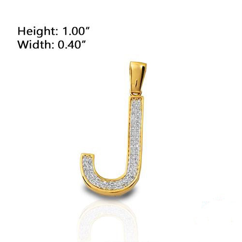 10KY 0.15CTW DIAMOND INITIAL PENDANT - "J"