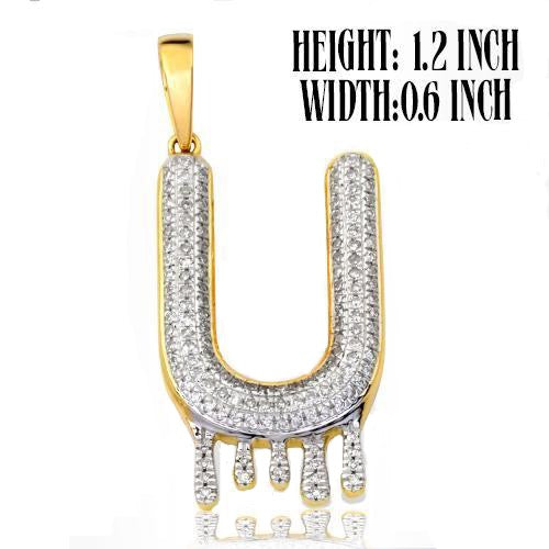 10KY 0.40CTW DIAMOND DRIPPING INITIAL PENDANT