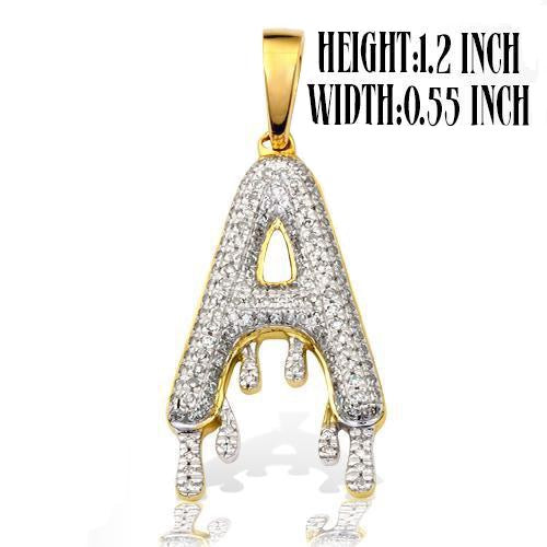 10KY 0.45CTW DIAMOND DRIPPING INITIAL PENDANT