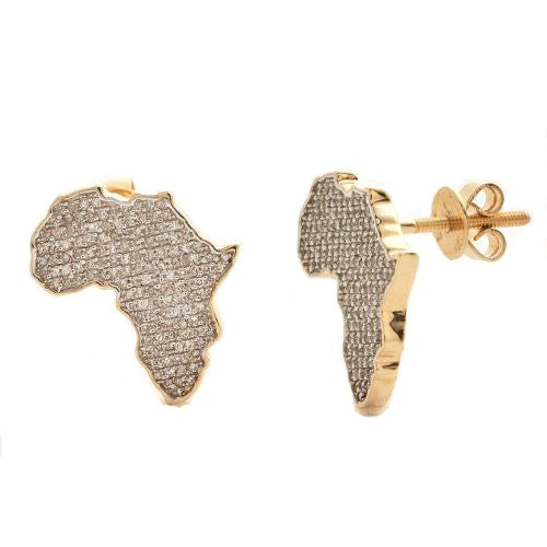 10KY 0.40CTW DIAMOND AFRICA EARRINGS