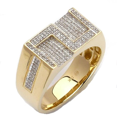 10KY 0.35CTW MICROPAVE DIAMOND MENS RING - Z