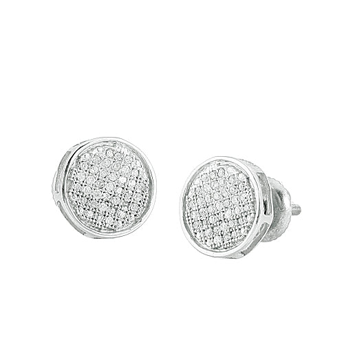 SS 0.25CTW DIAMOND DISC EARRINGS