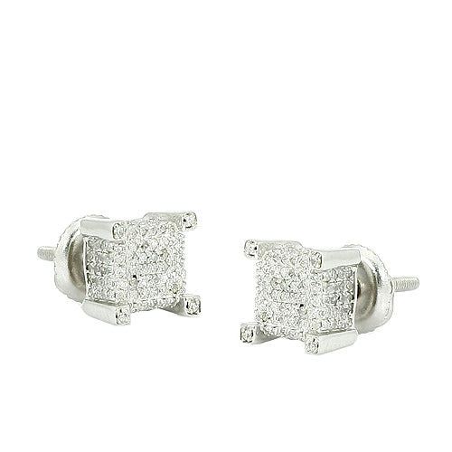 SS 0.50CTW DIAMOND DICE EARRINGS