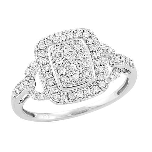 SS 0.25CTW DIAMOND FANCY RING