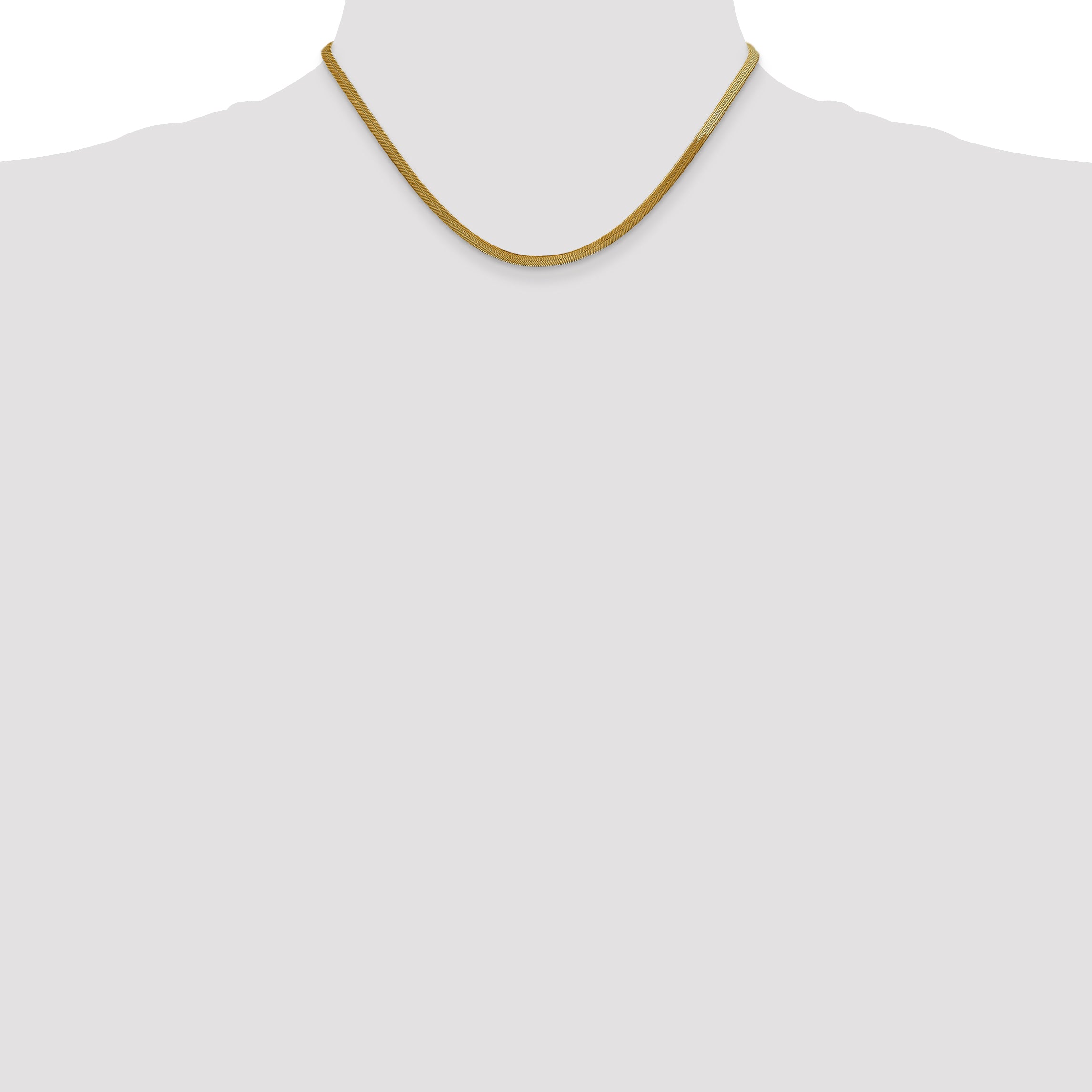 14k 3mm Silky Herringbone Chain