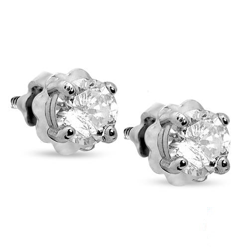 14KY 0.35CTW DIAMOND STUD EARRINGS