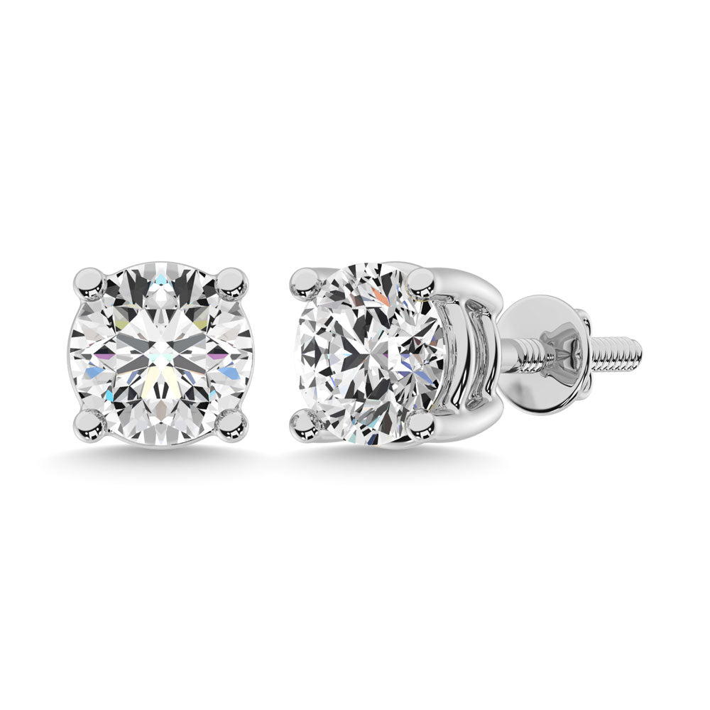 14K White Gold 1/20 Ct.Tw. Premium Diamond Stud Earrings