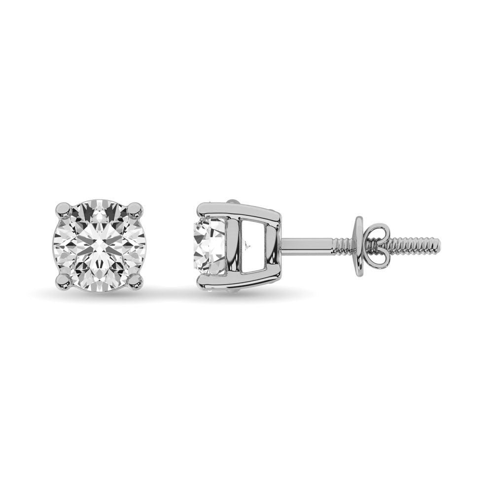 14K White Gold 1/20 Ct.Tw. Premium Diamond Stud Earrings X-Small