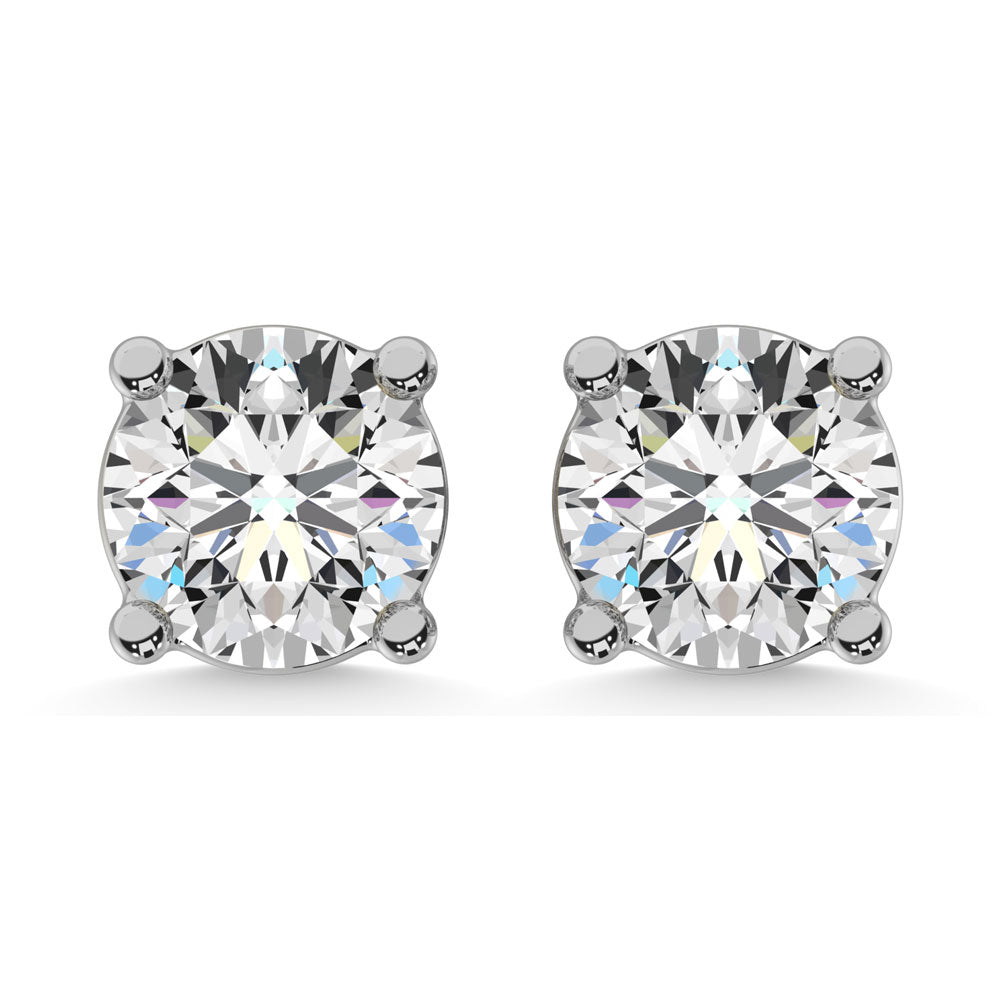 14K White Gold 1/20 Ct.Tw. Premium Diamond Stud Earrings